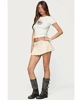 Edikted Women's Lovina Grommet Pleated Mini Skort