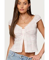 Edikted Women's Dolsy Plaid Button Up Top