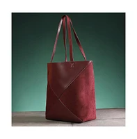 Women's The Veloure Tote Bag - Burgundy Red