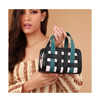 Women's The Weave Camera Mini Sling Bag - Teal Green & Onyx Black