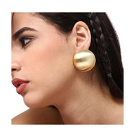 Sohi Women's Gold Minimal Circular Stud Earrings