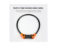 5-Digit Combination Lock Bicycle Cable - Anti-theft Security, Resettable Code, Durable Steel Construction, Compact & Lightweight