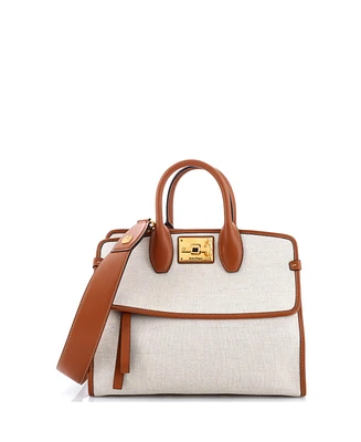 Pre-Owned Salvatore Ferragamo Small Studio Soft Satchel Canvas