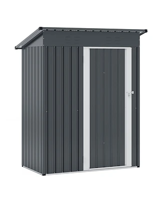Slickblue Outdoor Storage Shed with Sloped Roof and Lockable Door