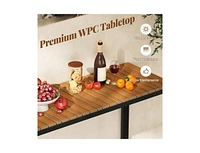 Slickblue Outdoor Rectangle Console Table with Long-Lasting Wpc Tabletop