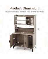 Large Cat Litter Box Enclosure with Display Storage Shelves
