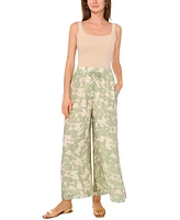 Vince Camuto Women's Vine-Print Wide-Leg Pull-On Pants