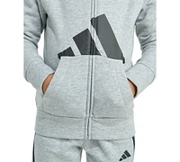 adidas Toddler & Little Boys Long-Sleeve Essential Big Logo Fleece Jacket Jogger Pants, 2 Piece Set