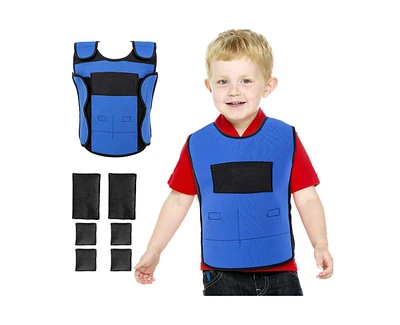 Outree Small Blue Weighted Compression Vest for Kids with Sensory Needs
