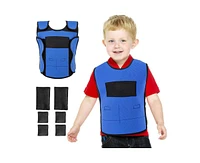 Outree Small Blue Weighted Compression Vest for Kids with Sensory Needs