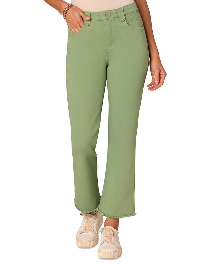 Democracy Petite "Ab" Solution High Rise Itty Bitty Flare Cropped Jeans