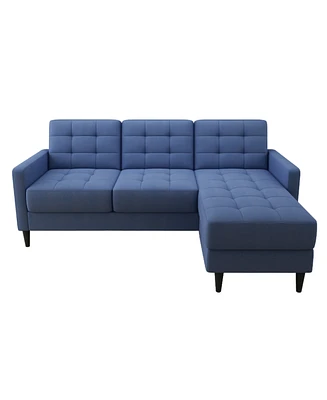Gold Sparrow 82" Polyester Logan Reversible Sectional Sofa with Ottoman, Created for Macy's