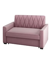 Gold Sparrow 51" Velvet Riverside Convertible Loveseat Bed, Created for Macy's