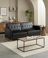 Gold Sparrow 77" Faux Leather Victoria Convertible Sofa Bed, Created for Macy's
