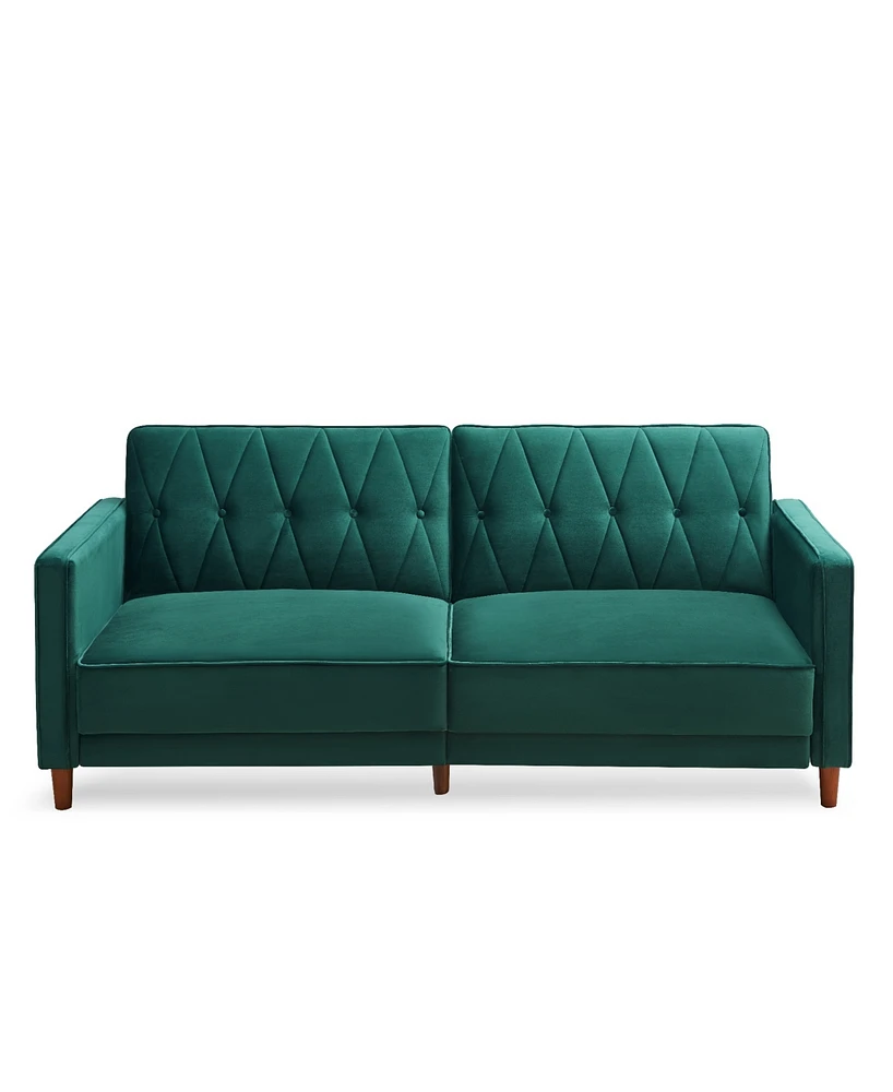 Gold Sparrow 77" Velvet Victoria Convertible Sofa Bed, Created for Macy's