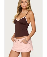 Edikted Women's Ruelle Contrast Frill Tank Top