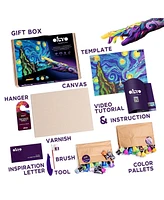 Wise Elk Okto Sensory Art 3D Painting "Starry Night" – 11.8" x 15.7" Canvas Kit