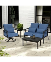 Aoodor 24'' x Outdoor Deep Seat Chair Cushion Set, Olefin Fabric Slipcovers with Sponge Foam (Set of 2 Seats, Backs, Lumbar Pillows)