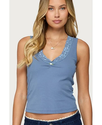 Edikted Women's Dionne Lacey Tank Top