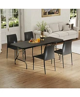Sugift 6ft Rectangular Folding Table Fold-in-Half Long Party Table Collapsible Portable Table