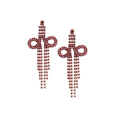 Sohi Women's Silver Bling Drop Earrings