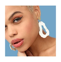 Sohi Women's White Hallow Drop Earrings