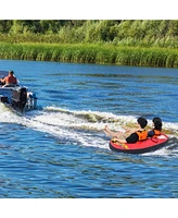 Towable Tube with Quick Connector and Drainage for Boating