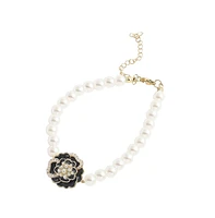 Sohi Women's Silver Rose Strand Bracelet