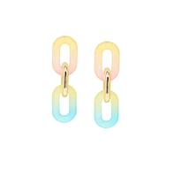 Sohi Women's Gold Ombre Chainlink Drop Earrings