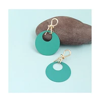 Sohi Women's Rose Gold Circular Drop Earrings