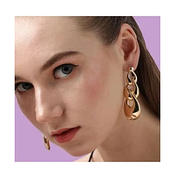 Sohi Women's White Chainlink Drop Earrings
