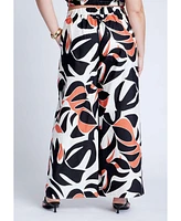Eloquii Plus Wide Leg Printed Pant
