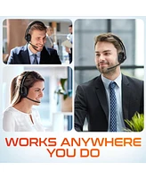 Delton 60X Wireless Headset with Noise Cancelling Microphone for Work, Bluetooth Headset for Calls with Usb Dongle, Specially Designed for Ms Team, Me
