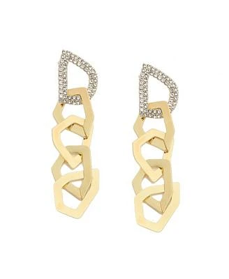 Sohi Womens Gold Link Drop Earrings