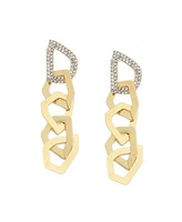 Sohi Womens Gold Link Drop Earrings