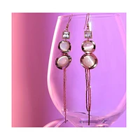 Sohi Women's Blue Sleek Drop Earrings