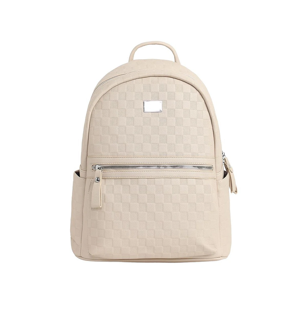 Women's The Checkered Curve Backpack - Ivory White