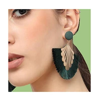 Sohi Women's Gold Tassel Drop Earrings