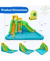 Mecale Kids Inflatable Water Park Bounce House with 480 W Blower
