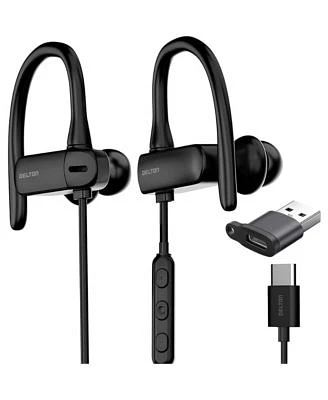 Delton 24ec Wired Earbuds With Microphone Ergonomic In Ear Design With Usb C To Usb A Adapter Hi Fi Stereo Sound Usb C Wired Earbuds For Pc Laptops Tablets Imac Smartphones Black