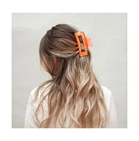 Large Rectangle Claw Clip - Orange