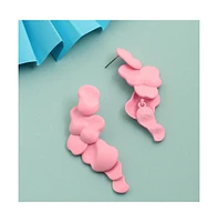 Sohi Women's Pink Abstract Drop Earrings