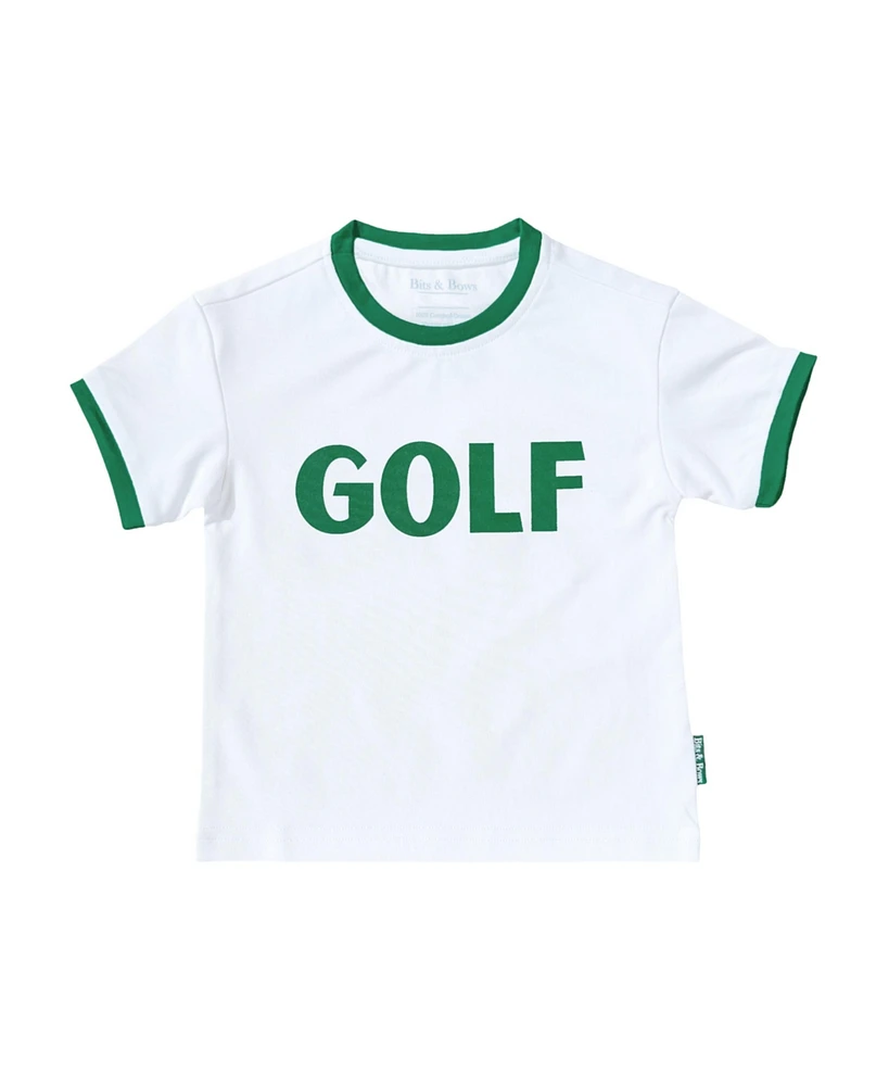 Bits & Bows Toddler Unisex Green Golf Crewneck T-Shirt