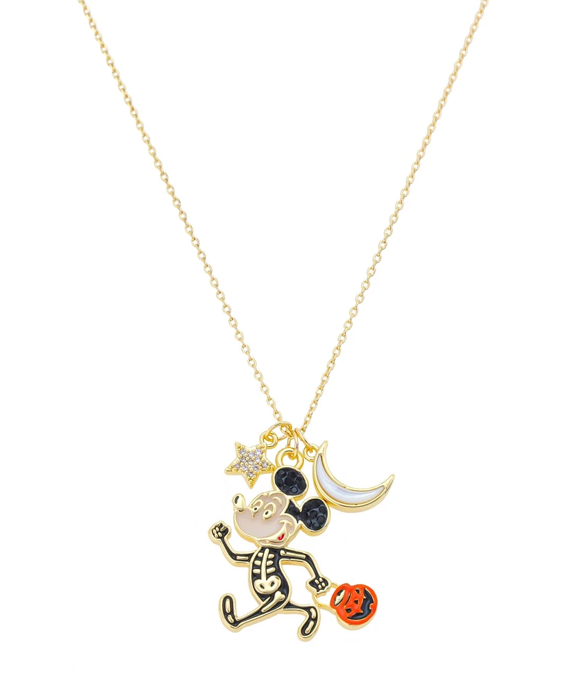 Disney Mickey Mouse Skeleton Halloween Pendant Necklace