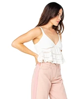 Roxy Juniors' Layla V-Neck Peplum Tank Top