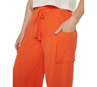Roxy Juniors' Sea Goldie Wide-Leg Cotton Pants
