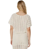 Roxy Juniors' Sea Swirl Crochet Cotton Top