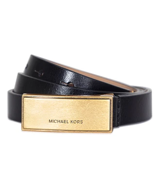 Micheal Kors Women's Plaque Leather Belt