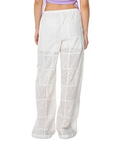 Roxy Juniors' Precious Patchwork Cotton Eyelet Pants