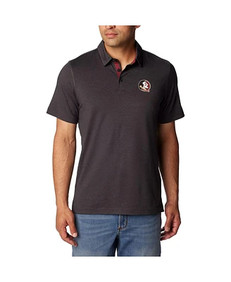 Columbia Men's Heather Black Florida State Seminoles Tech Trail Omni-Wick Polo Shirt